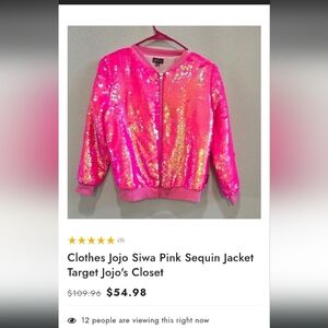 JoJo Siwa Vibrant Pink Sequin Puffer Jacket